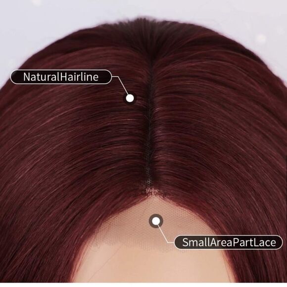 Women Leon Short Wig Synthetic Red wavy - Picture 5 of 6